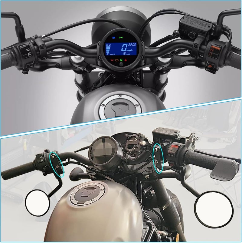 psler Rearview Mirror Down Bracket, Motorcycle Handlebar Rear View Side Mirrort Down Adaptor Bracket Expansion Stand for Rebel CMX500 CMX300 2019-2021, Black - Image 2